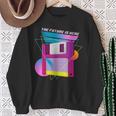 The Future Is Here フロッピーディスクディスクディスクレトロ80年代vaporwave スウェットシャツ 年配の女性への贈り物
