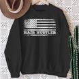 Hair Hustler アメリカ国旗 ヘアスタイリスト バーバー Usa メンズ レディース スウェットシャツ 年配の女性への贈り物