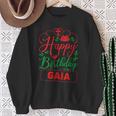Happy Birthday Gaia かわいいクリスマスガイア スウェットシャツ 年配の女性への贈り物