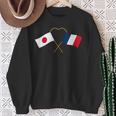 Japanese Flag France Flag フランス遺産 フランスのルーツ 日本の国旗 フランスの国旗 スウェットシャツ 年配の女性への贈り物