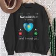 Kazakhstan Ruft Und Ich Muss Gehen カザフスタン国旗tシャツ スウェットシャツ 年配の女性への贈り物