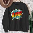 Kids Boys Amir Name Comic Book Superhero Sweatshirt Gifts for Old Women