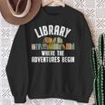 Library Art For Men Women Bookworm Reading Book Lovers Sweatshirt Gifts for Old Women