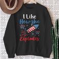 I Likehe Explodes Fireworks 4Th Of July カップル スウェットシャツ 年配の女性への贈り物