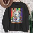 Llamen Cute Kawaii Llama Eating Ramen And Reading Books Sweatshirt Gifts for Old Women