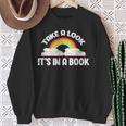 Take A Look It's In A Book Bookworm Reading Sweatshirt Gifts for Old Women