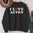 I Love Acton マッチング ガールフレンド&ボーイフレンド アクトン名 長袖tシャツ スウェットシャツ 年配の女性への贈り物