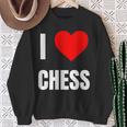 I Love Chess ハートギフト メンズ レディース キッズ アパレル 服 スウェットシャツ 年配の女性への贈り物