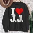 I Love Heart JJ Jj J J イニシャル スウェットシャツ 年配の女性への贈り物