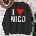 I Love Nico ハート アンティーク調 スウェットシャツ 年配の女性への贈り物