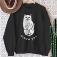 Meow You Cat Moody Cat 中指 猫好き スウェットシャツ 年配の女性への贈り物