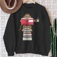 Monkey Reading Books And Drinking Tea Sweatshirt Gifts for Old Women Monkey Reading Books And Drinking Tea Sweatshirt Gifts for Old Women