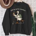 Off To Grow Reader Silly Goose School Librarian Book Lover Sweatshirt Gifts for Old Women