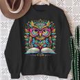 Owl With Glasses Book Lover Reading Sweatshirt Gifts for Old Women