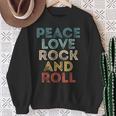 Peace Love Rock And Roll ピース・ラブ・ロックンロールtシャツ ロックンロール・ミュージック スウェットシャツ 年配の女性への贈り物