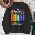 Radicalized By Basic Decency Books Rainbow LGBT Floral Women Sweatshirt Gifts for Old Women
