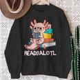 Readalotl a Kawaii Axolotl Reading a Book As Readsalotl Sweatshirt Gifts for Old Women