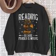 Reading Makes Me Feel Less Murdery Book Dragon Sweatshirt Gifts for Old Women
