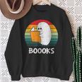 Retro Book Ghost Reading Halloween Teacher Men Women Sweatshirt Gifts for Old Women