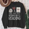 Rock Paper Scissors Nothing Beats Reading Book Lover Humor Sweatshirt Gifts for Old Women