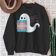 Threadless Grey Sky Chai Trans Book Pride Ghost Graphic Sweatshirt Gifts for Old Women