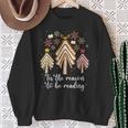 Tis The Season To Be Reading Books Christmas Tree Book Lover Sweatshirt Gifts for Old Women
