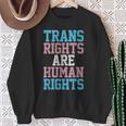 Trans Rights Are Human Rights Lgbtq トランスジェンダー フラッグ プライド スウェットシャツ 年配の女性への贈り物