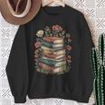 Vintage Books And Flowers Botanical Reading Illustration Sweatshirt Gifts for Old Women