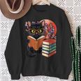 Vintage Japanese Cat Book Lovers Librarian Dad Teacher Sweatshirt Gifts for Old Women