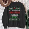 All I Want Is More Books & Reading Lover Ugly Christmas Sweatshirt Gifts for Old Women