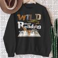 Wild About Reading Animals And Book Lovers Teacher Kids Sweatshirt Gifts for Old Women
