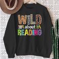 Wild About Reading Library Day Reading Books & Bookworm Sweatshirt Gifts for Old Women