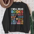 I Will Read Books On A Boat With a Goat On Train Book Lover Sweatshirt Gifts for Old Women