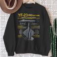 Yf-23 ステルス戦闘機 ミリタリー ジェット仕様 インフォグラフィック イエロー スウェットシャツ 年配の女性への贈り物