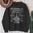 Yf-23ステルス戦闘機ミリタリージェットスペックインフォグラフィック スウェットシャツ 年配の女性への贈り物