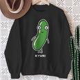 きゅうり 顔 イラスト かわいい おもしろ 面白い 簡単 シンプル ゆるい 野菜 スウェットシャツ 年配の女性への贈り物