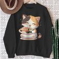 わがまま猫 寿司ねこ ラーメン好き かわいい おもしろ マンガ 長袖tシャツ スウェットシャツ 年配の女性への贈り物