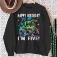 キッズ ハッピーモンスタートラックがテーマの5歳の誕生日 5歳 男の子 5歳 スウェットシャツ 年配の女性への贈り物
