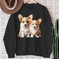 コーギー子犬 長袖tシャツ スウェットシャツ 年配の女性への贈り物