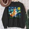 シバイヌ 面白いtシャツ 柴犬 犬 ゴッホ 星月夜 かわいい メンズ 子供 おもしろ 服 グッズ ネタ スウェットシャツ 年配の女性への贈り物