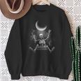スケルトンロックオンムーン不気味なハロウィンロックバンド 怖い 長袖tシャツ スウェットシャツ 年配の女性への贈り物