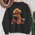 チャリで来た トイプードル 面白いtシャツ 犬 動物 メンズ グッズ かわいい おもしろ 面白い 服 ネタ スウェットシャツ 年配の女性への贈り物