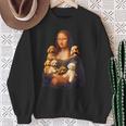 トイプードル モナリザ 面白いtシャツ 犬 かわいい メンズ 子供 おもしろ 服 グッズ ネタ わんこ イヌ スウェットシャツ 年配の女性への贈り物