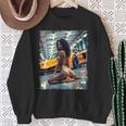 ピンナップガールtシャツ 男性用 ブラックピンナップガール&エキゾチックカー スウェットシャツ 年配の女性への贈り物