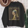 フェルメール 真珠の耳飾りの少女 面白いtシャツ 絵画 アート メンズ 面白い 服 美術 グッズ 油彩画 長袖tシャツ スウェットシャツ 年配の女性への贈り物