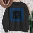 メンズ ブラックブルーバンダナプリントtシャツ ロイヤルブルーペイズリー柄 スウェットシャツ 年配の女性への贈り物