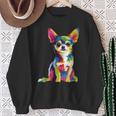 ヴィンテージ レトロ チワワ 犬 かわいい グルービー 犬 長袖tシャツ スウェットシャツ 年配の女性への贈り物