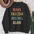 反ファシズムシャツ。Make Fascism Wrong Again 。 長袖tシャツ スウェットシャツ 年配の女性への贈り物