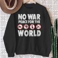 戦争禁止、平和、反戦、戦争禁止 長袖tシャツ スウェットシャツ 年配の女性への贈り物