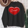 手描きのハートキャロル ファーストネーム ハート I Love Carol スウェットシャツ 年配の女性への贈り物